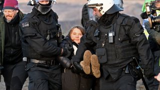 Demonstration near Garzweiler open pit mine