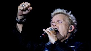Billy Idol performs at the Mundo Stage during the Rock in Rio Festival at Cidade do Rock on September 09, 2022.