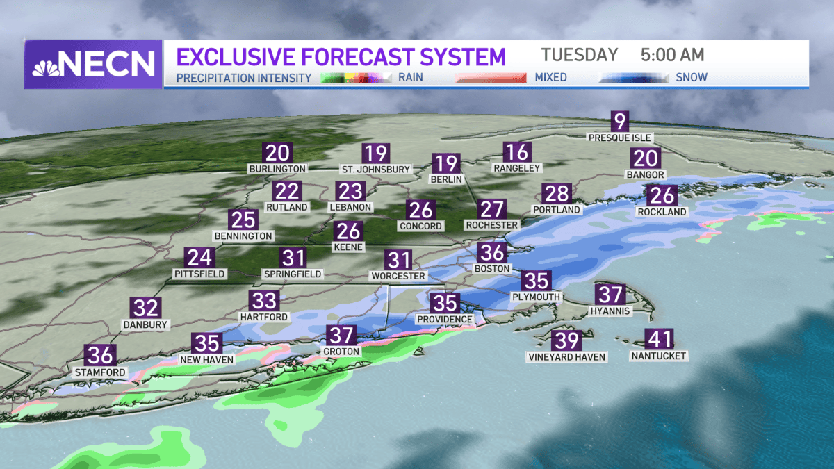 Boston MA Weather Today: Snow and Rain Showers This Morning – NBC Boston