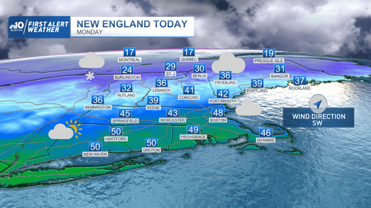 Boston MA Weather: Cloudy Today With Chance of Shower – NBC Boston