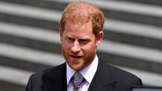 FILE - Britain's Prince Harry leaves after attending a service of thanksgiving for the reign of Queen Elizabeth II at St Paul's Cathedral in London on June 3, 2022.