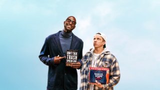 Kevin Garnett and "Your Cousin From Boston" from Samuel Adams' new Super Bowl commercial.
