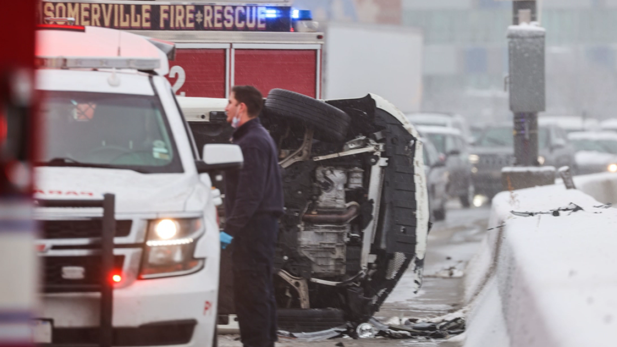 Snow Causing Slick Roads, Crashes in MA – NBC Boston