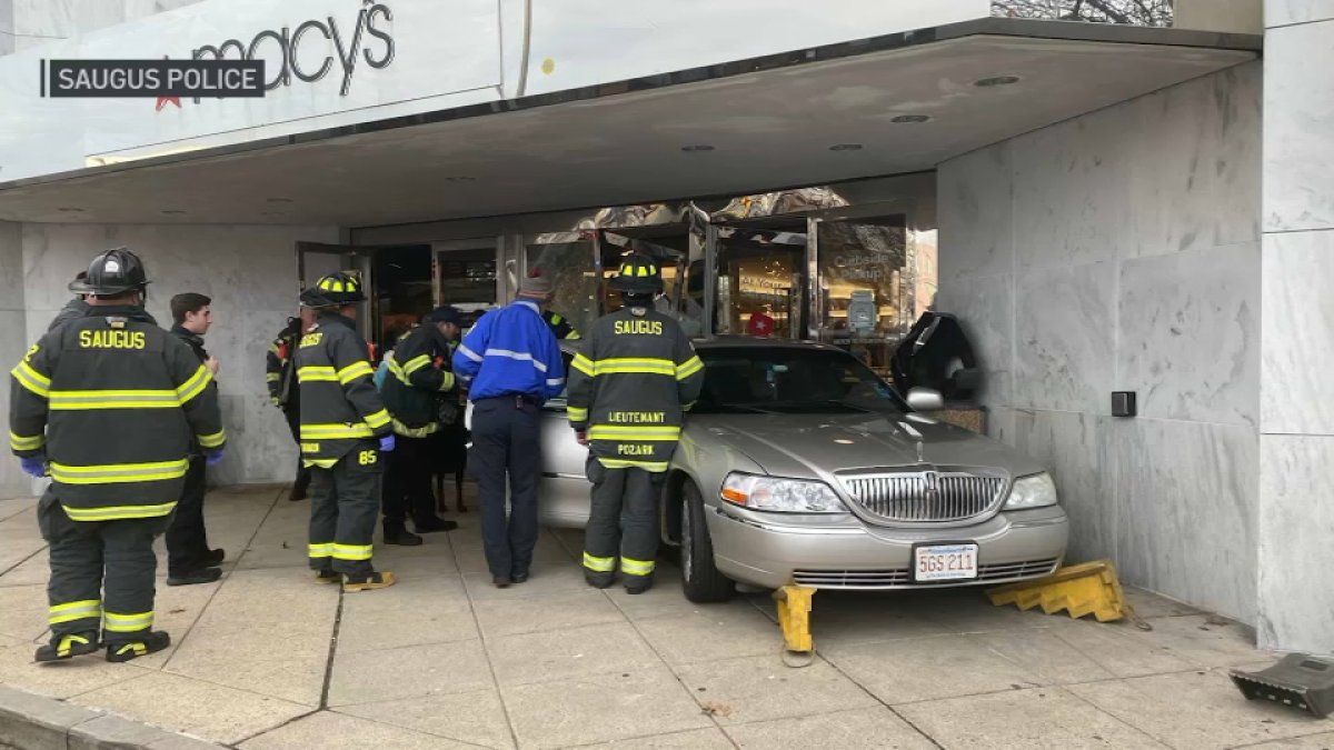 Car crashes through storefront in Saugus