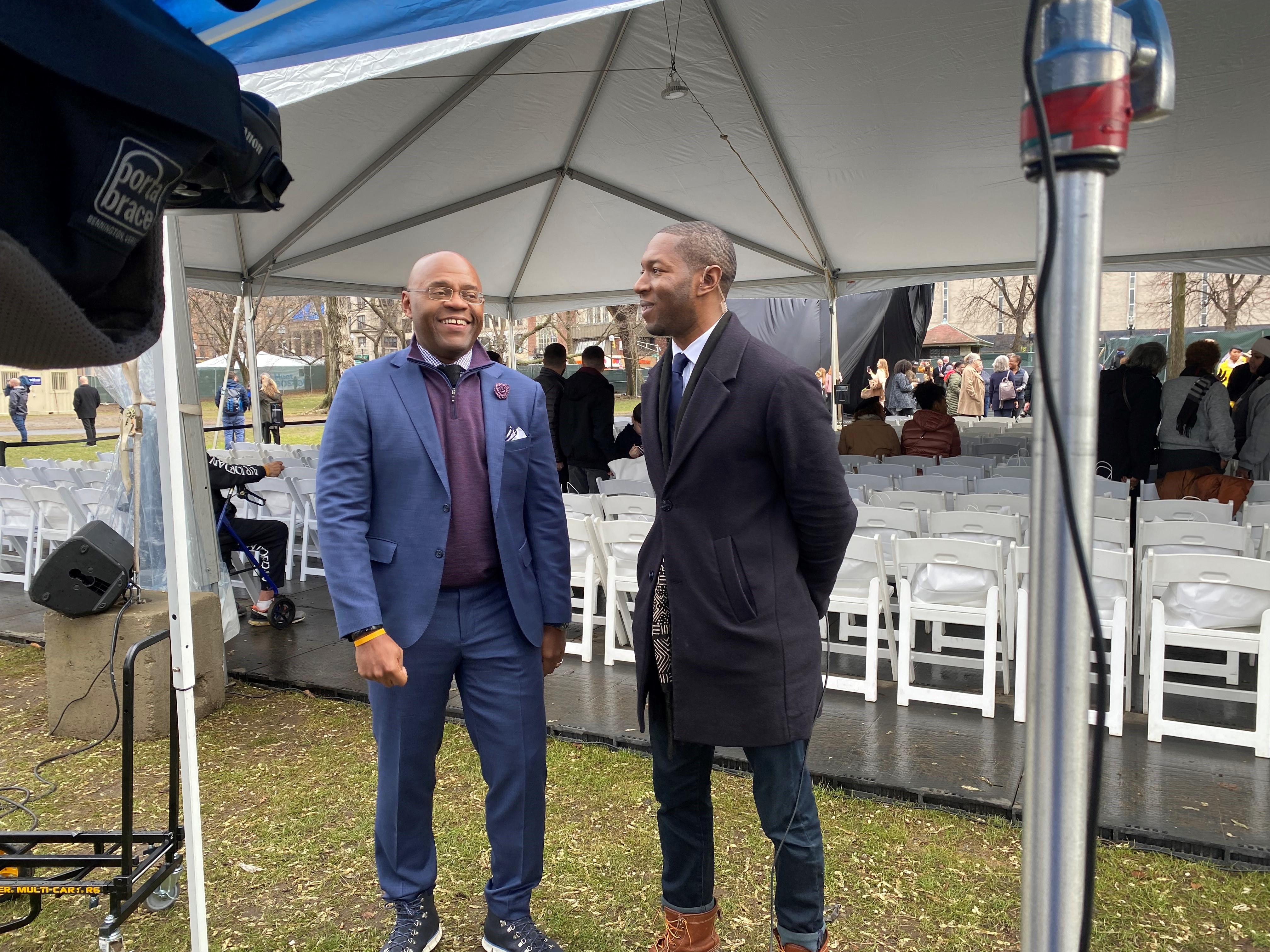 Mo Cowan chats with NBC10 Boston's Malcolm Johnson at Friday's event.