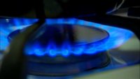 The flames of a gas stove