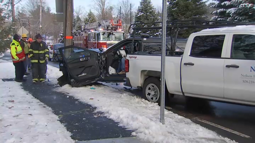 Wellesley MA Police Officer Crash Today on Grove Street – NBC Boston