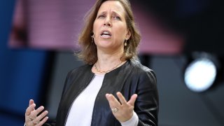 YouTube CEO Susan Wojcicki speaks during the opening keynote address at the Google I/O 2017 Conference at Shoreline Amphitheater on May 17, 2017 in Mountain View, California.