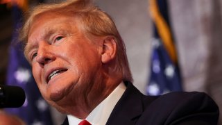 Former U.S. President Donald Trump speaks during a campaign stop to unveil his leadership team, at the South Carolina State House in Columbia, South Carolina, U.S., January 28, 2023. 
