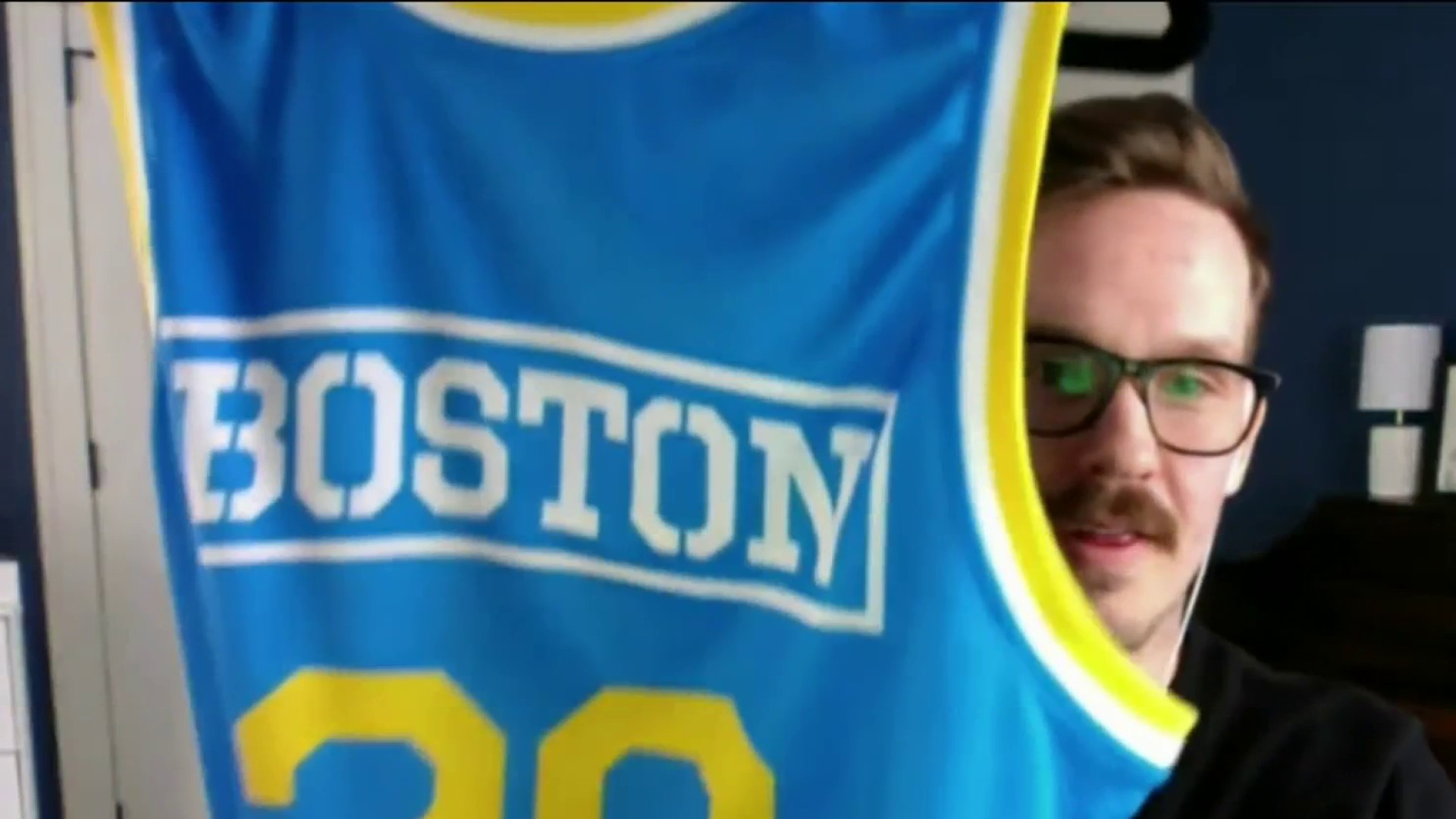 yellow and blue boston jersey