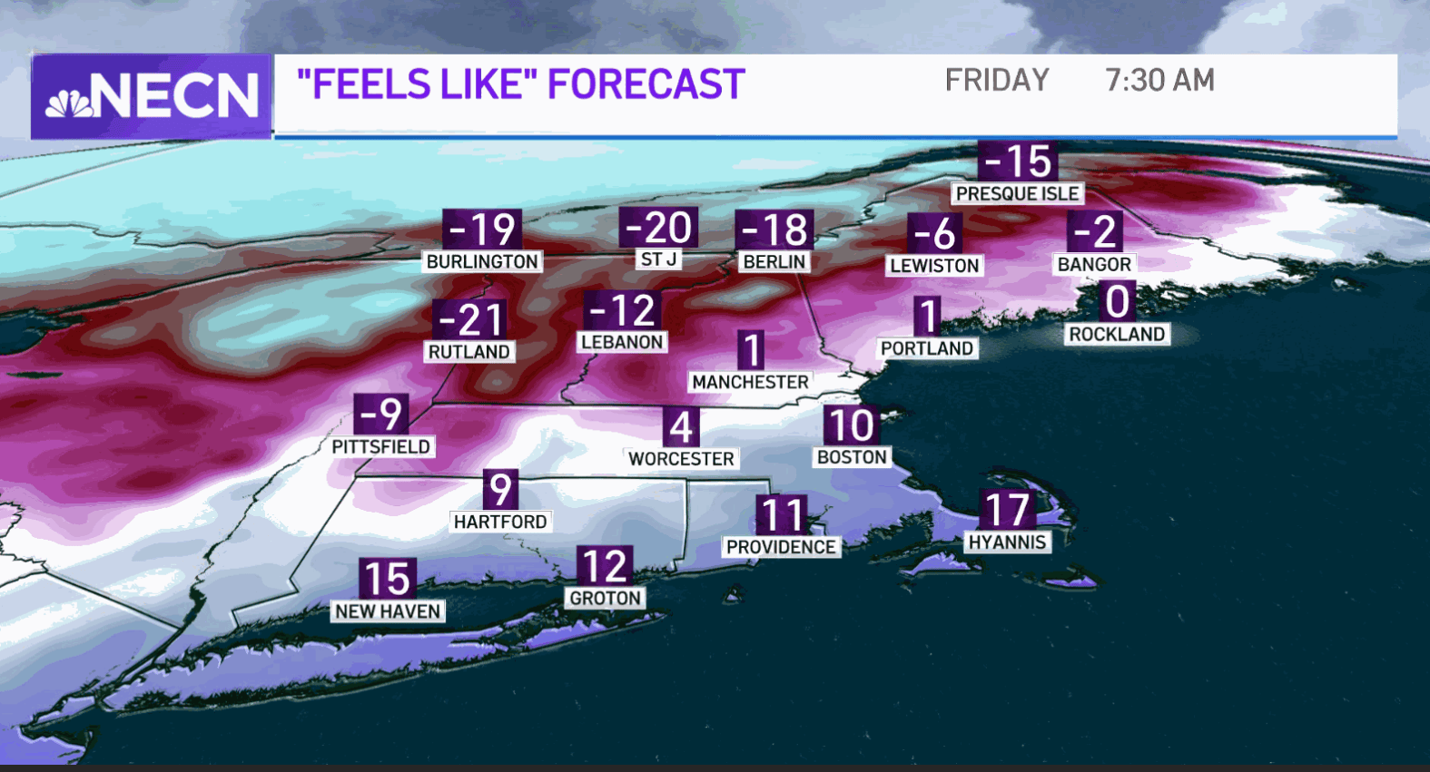 Cold Map Really Cold Boston’s Bitter Cold: Maps Show Wind Chill Friday, Saturday – NBC Boston