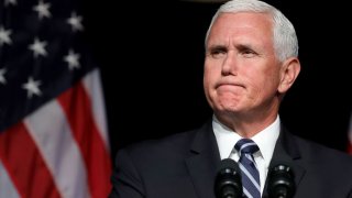 U.S. Vice President Mike Pence announces the Trump Administration’s plan to create the U.S. Space Force by 2020 during a speech at the Pentagon August 9, 2018 in Arlington, Virginia.
