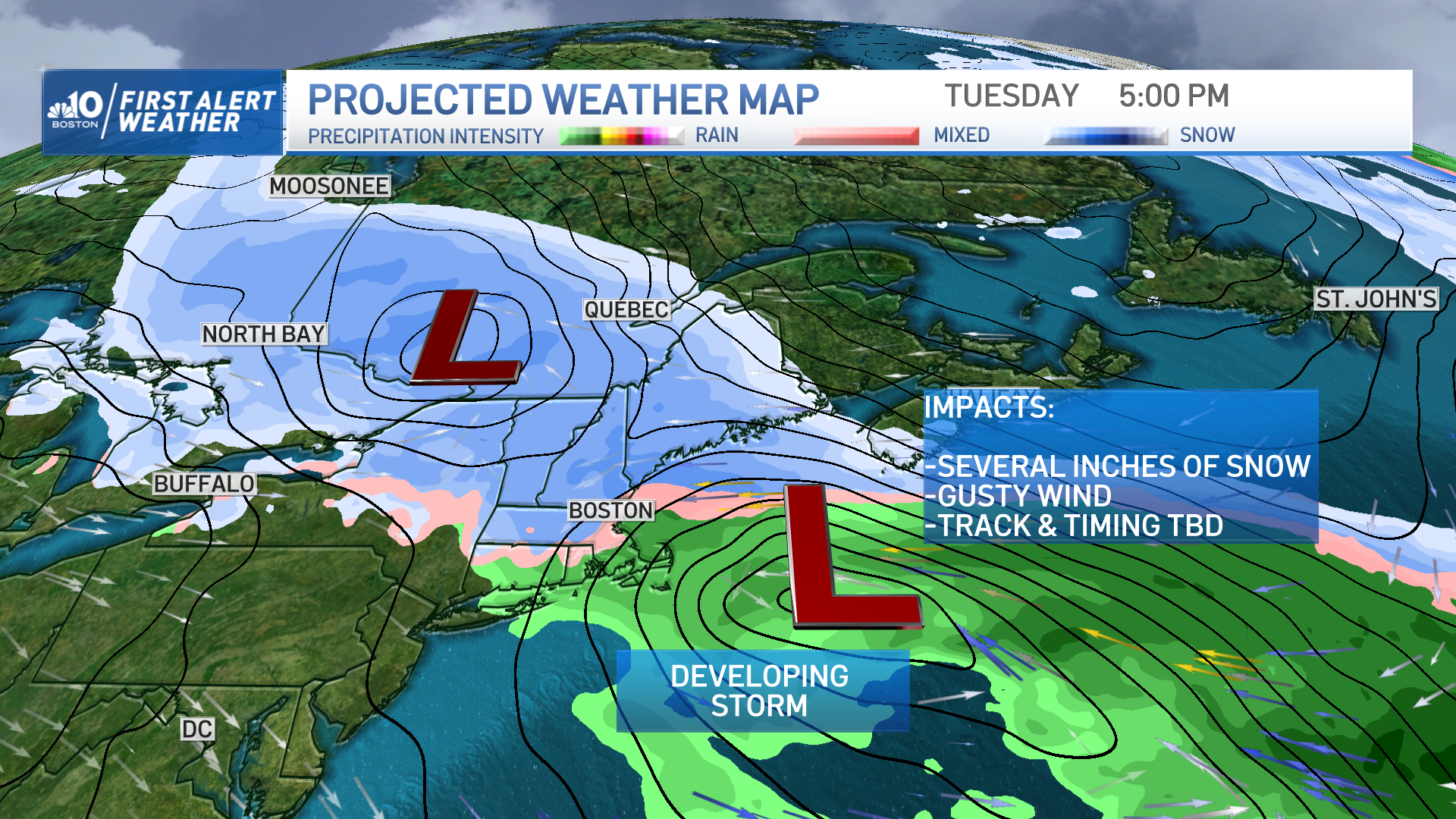 First Alert Weather: Windy on Tuesday and snow on Wednesday 