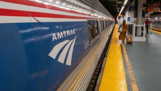 Amtrak train at station