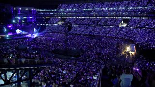 This July 28, 2018, file photo shows the stage during the Taylor Swift Reputation tour at Gillette Stadium in Foxborough, Massachusetts.