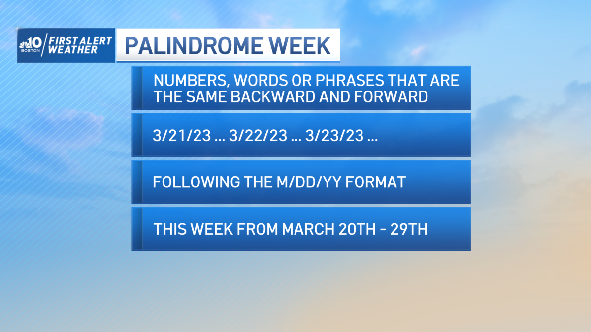 Spring Brings About ‘Palindrome Week’ NBC Boston
