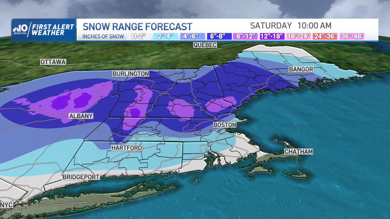 Boston MA Snow Storm in New England Snowfall Total Maps, Wind Gusts