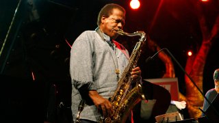 FILE - Jazz saxophonist Wayne Shorter performs at the 5 Continents Jazz Festival in Marseille, southern France on July 23, 2013.