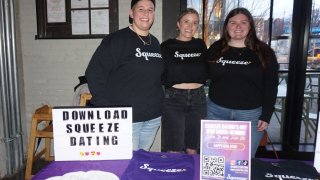 Brianna Esposito (left), Kathryn Dunn (middle), and Shannon O’Doherty (right) at a Squeeze event at Boston’s Time Out Market