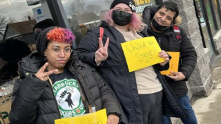 Workers at Somerville Avenue Starbucks walkout on Wednesday morning