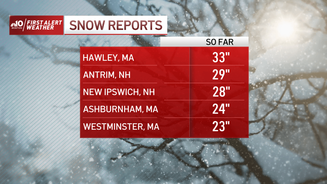 New Snowfall Snowfall Total Map MA, NH: How Much Snow Did We Get? – NBC Boston
