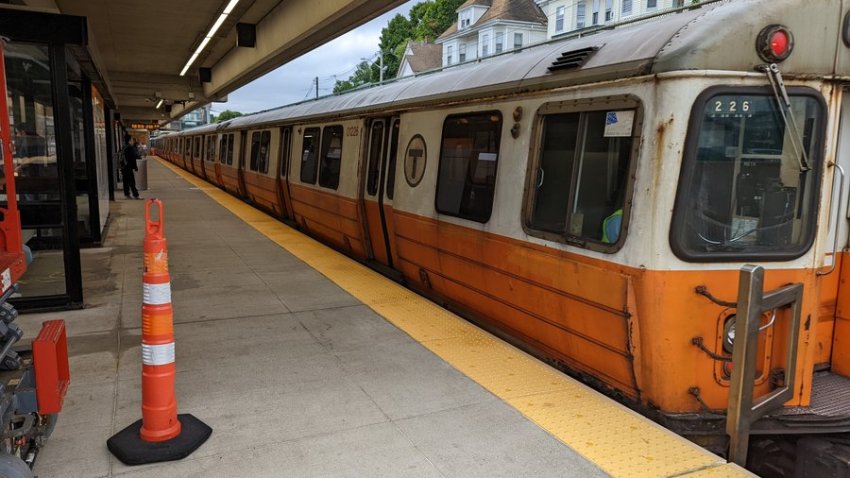 An MBTA Orange Line train pulls into the Oak Grove station. The latest poll by the Boston Business Journal and Seven Letter Insight asks respondents to grade the region’s public-transportation options. The survey takes less than 2 minutes and is available here.