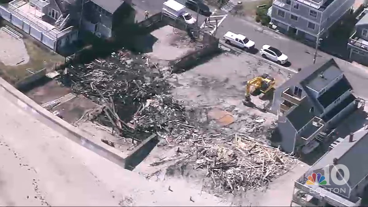 Minot Beach Fire in Scituate, MA Aerial Video NBC Boston