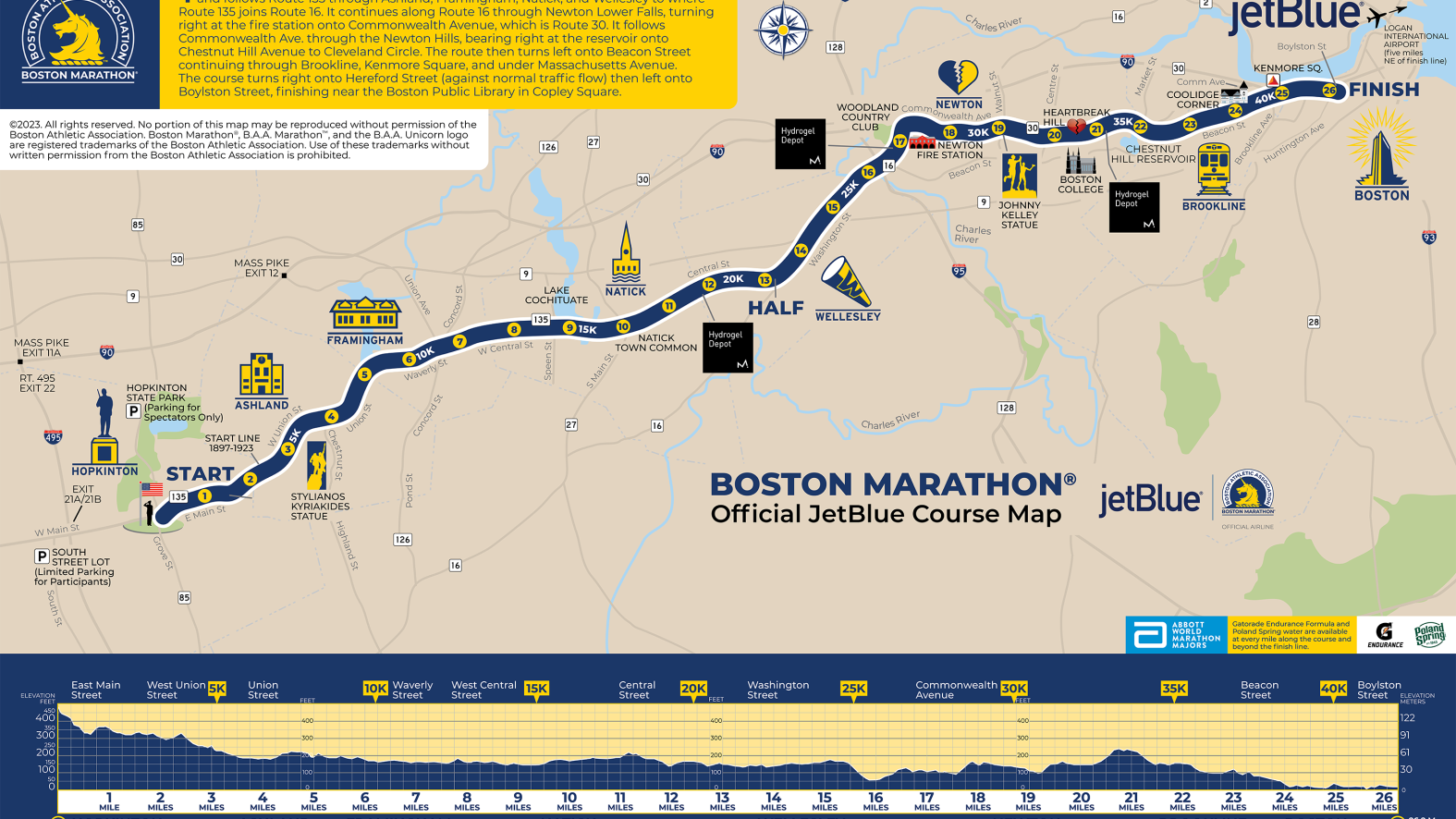 2023 Boston Marathon Course Map and Road Closures