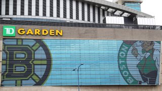 A view outside of TD Garden, the venue that hosts the Boston Bruins and Boston Celtics on March 12, 2020 in Boston, Massachusetts.