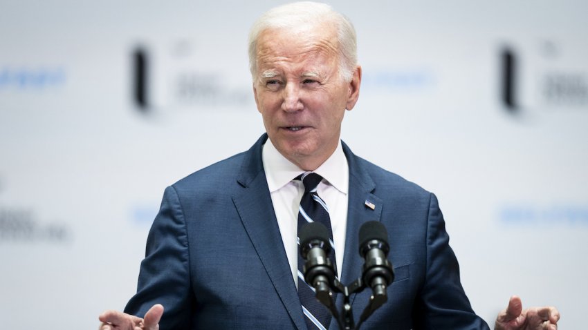 President Joe Biden delivers his keynote speech at Ulster University in Belfast, on April 12, 2023, during his visit to the island of Ireland.