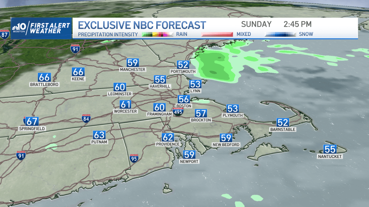 Boston MA Weather: Mostly Cloudy Skies on Sunday – NBC Boston