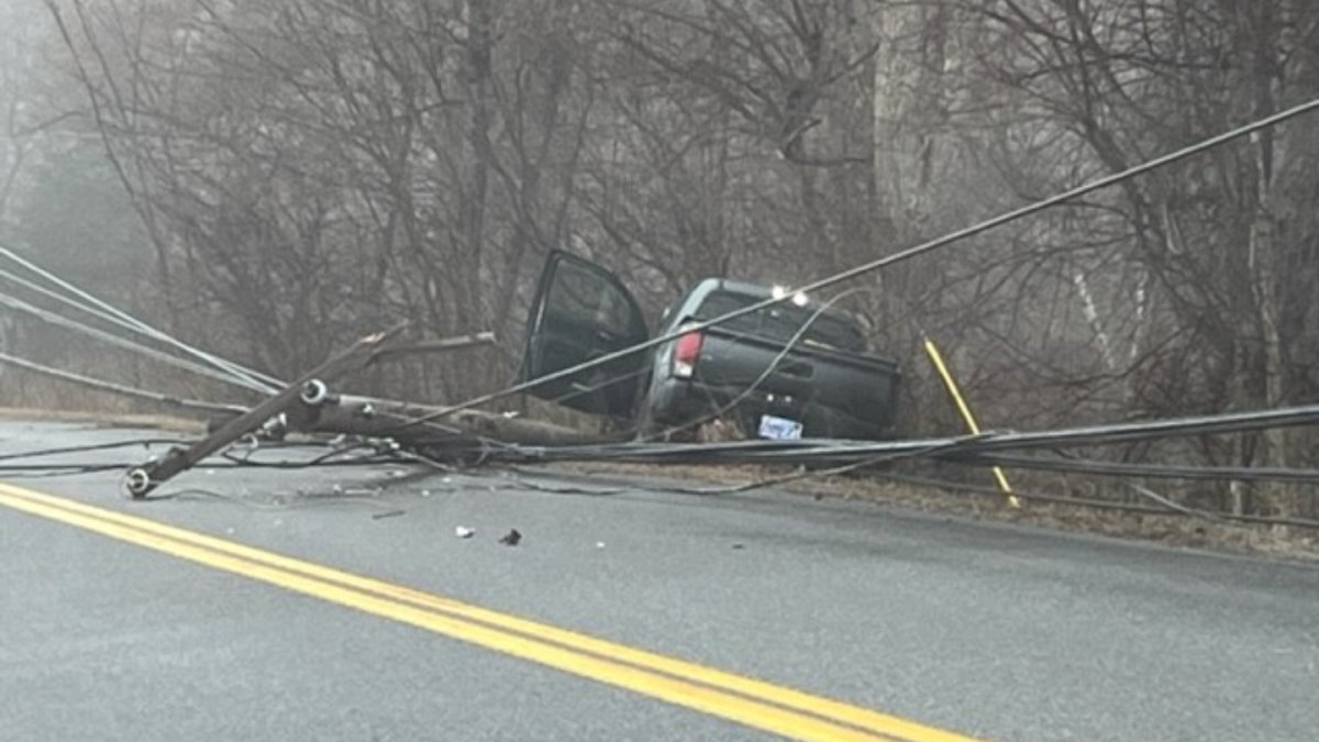 Southborough MA Crash Knocks Down Utility Pole, Wires NBC Boston