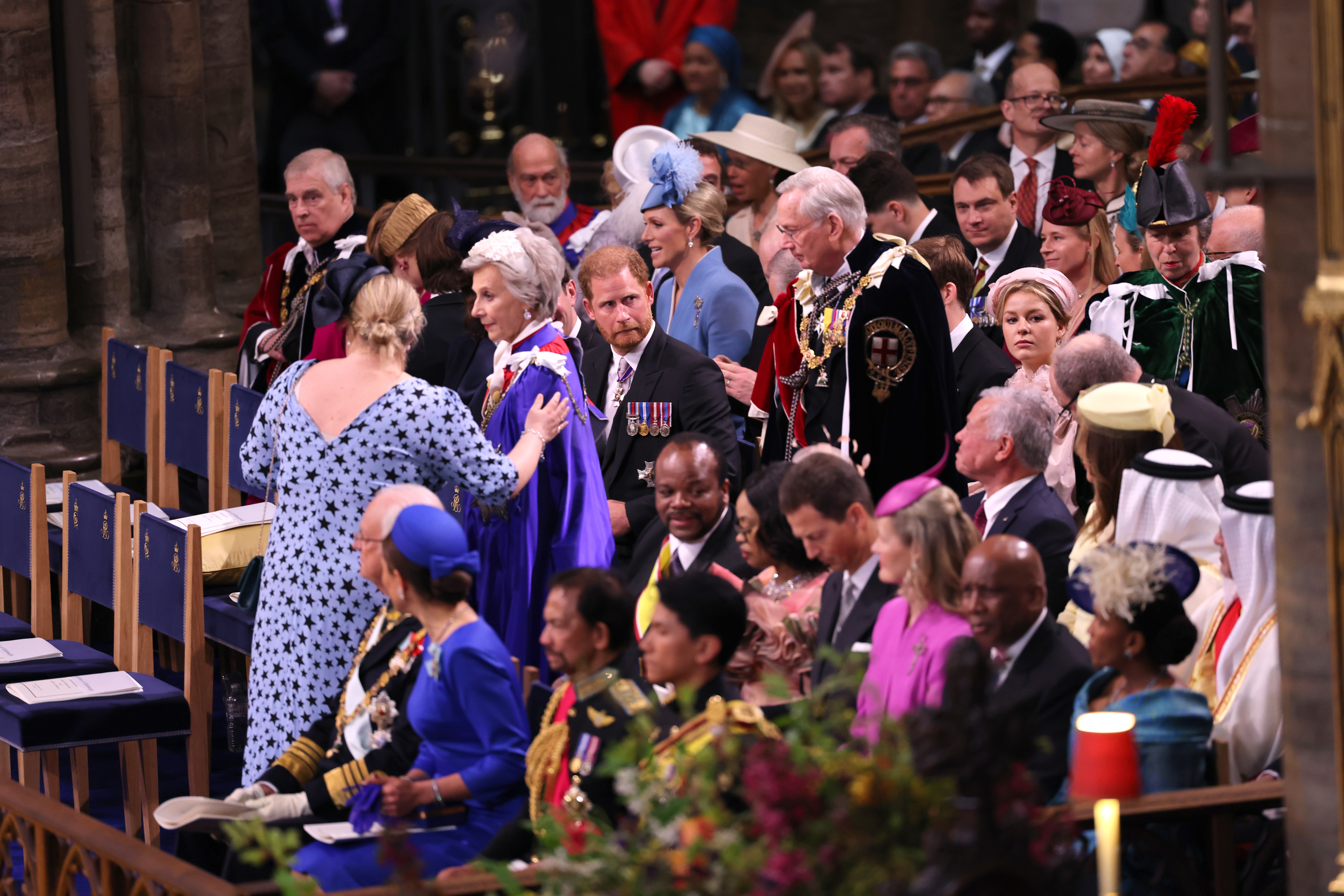 Prince Harry, Duke of Sussex attends the Coronation of King Charles III and Queen Camilla at Westminster Abbey on May 6, 2023 in London, England.