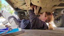 A kitten became stuck in the frame of a truck in Escondido. The San Diego Humane Society was able to free her.