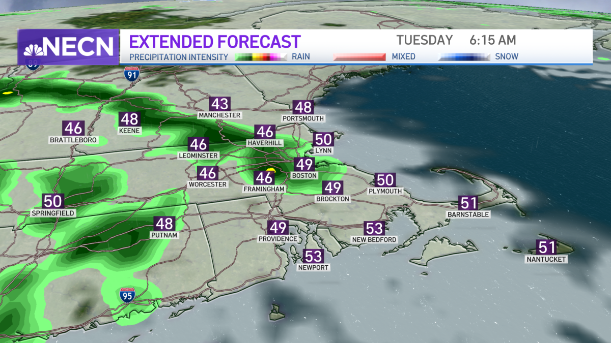 Boston MA Weather Today: Rain Starts Today. Chance of Passing ...