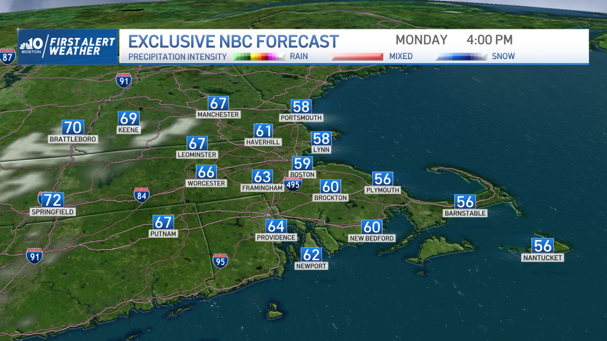 Boston MA Weather Sunny and Pleasant Today, Cooler Along Coast NBC