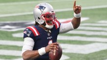 Cam Newton went 7-8 as the Patriots' starting QB in his lone season with the organization.