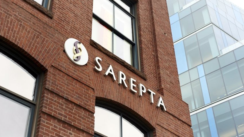 Sarepta Therapeutics’ headquarters at 215 First St. in Cambridge.