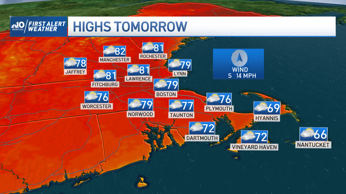 Boston MA weather today: Dry start to Monday, storms later – NBC Boston