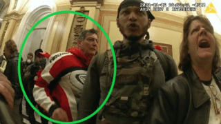 David Walls-Kaufman, a Washington, D.C., chiropractor, seen in body cam footage at the U.S. Capitol on Jan. 6, 2021.