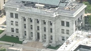 An aerial view of Harvard Medical School on Wednesday, June 14, 2023, when a former employee of its morgue was charged in an alleged body part theft scheme.