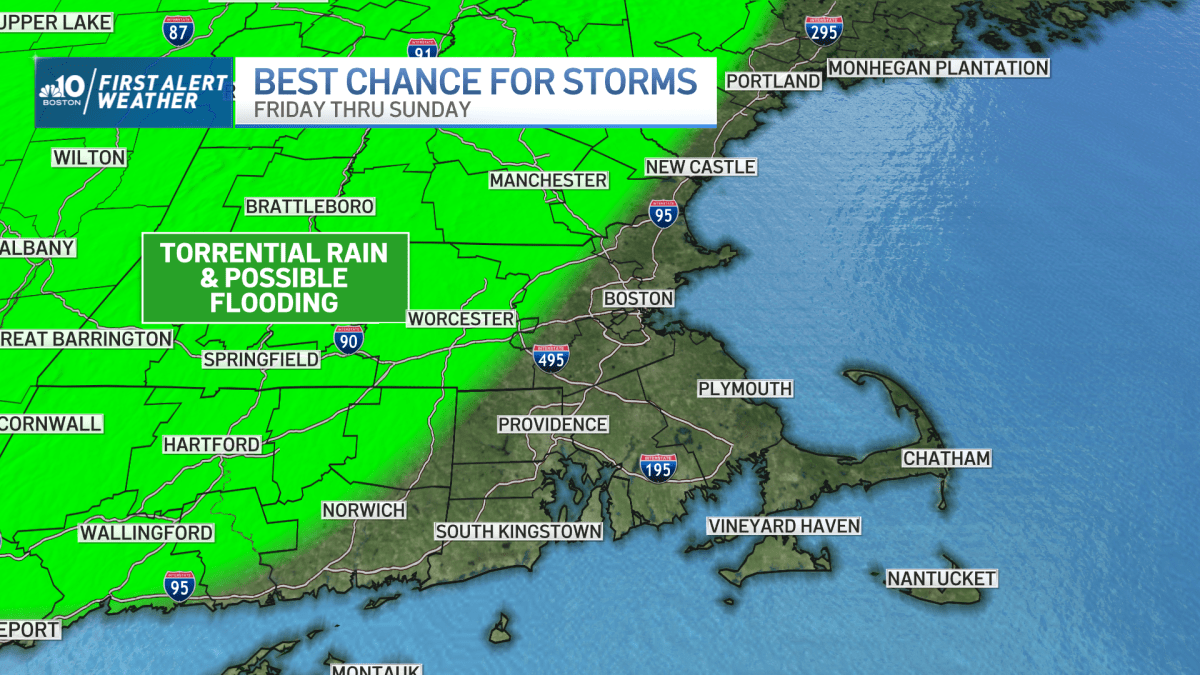 Boston MA weather forecast Rain shower timing, humidity levels, high