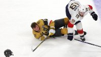 Massive Tkachuk hit on Eichel sparks altercation in Stanley Cup Final