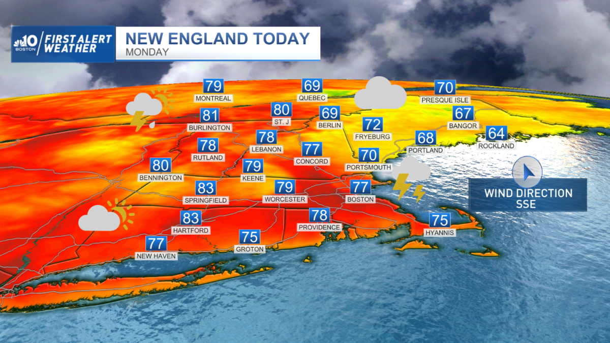 Boston MA weather forecast today scattered showers this week NBC Boston