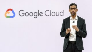 Sundar Pichai, chief executive officer at Google LLC, speaks during the Google Cloud Next ’19 event in San Francisco, California, U.S., on Tuesday, April 9, 2019.