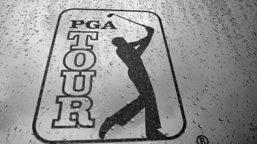 A PGA TOUR logo is seen after play was suspended due to severe storms during the third round of THE PLAYERS Championship held at THE PLAYERS Stadium course at TPC Sawgrass on May 14, 2011 in Ponte Vedra Beach, Florida.