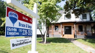 A house is for sale in Arlington, Virginia, July 13, 2023. 