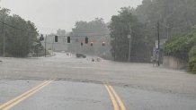 Route 229 in Bristol is flooded on Sunday.