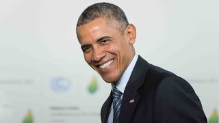 LE BOURGET near Paris, FRANCE – NOVEMBER 30, 2015 : Barack Obama, President of United State of America at the Paris COP21, United nations conference on climate change.