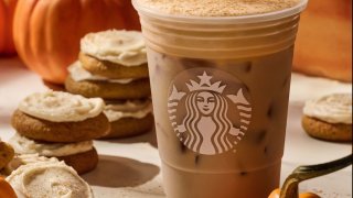 Starbucks’ iced pumpkin cream chai tea latte.